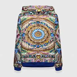 Толстовка-худи женская Советский винтажный ковёр, цвет: 3D-синий