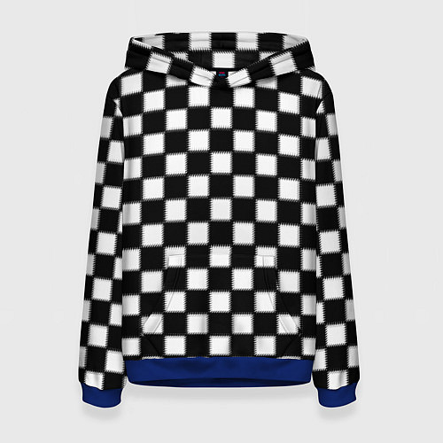 Женская толстовка Шахматная доска / 3D-Синий – фото 1