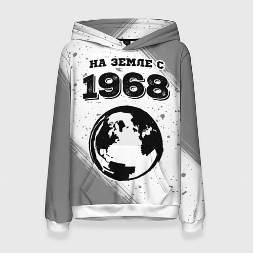 Женская толстовка На Земле с 1968: краска на светлом / 3D-Белый – фото 1