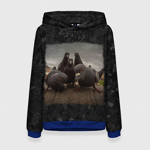 Женская толстовка Голуби клюют / 3D-Синий – фото 1