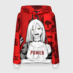 Толстовка-худи женская Chainsaw Man: Power, цвет: 3D-белый