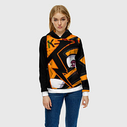 Толстовка-худи женская K-pop с буквой К молния, цвет: 3D-белый — фото 2