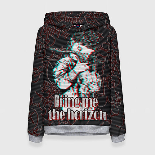 Женская толстовка Bring me the horizon девочка с черепом / 3D-Меланж – фото 1