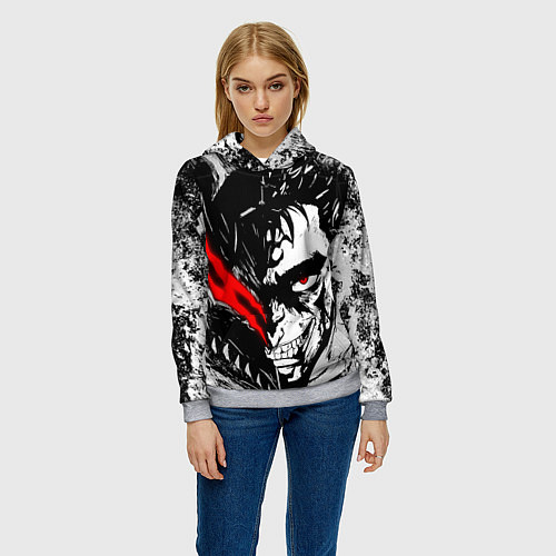 Женская толстовка Берсерк - доспехи зверя / 3D-Меланж – фото 3
