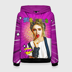 Толстовка-худи женская Madonna 80s Pop Art, цвет: 3D-черный