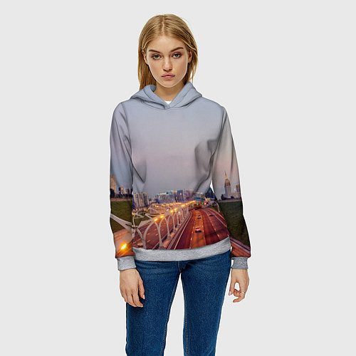 Женская толстовка Санкт-Петербург: Васильевский остров / 3D-Меланж – фото 3