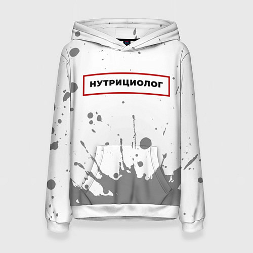 Женская толстовка Нутрициолог - в красной рамке на светлом / 3D-Белый – фото 1