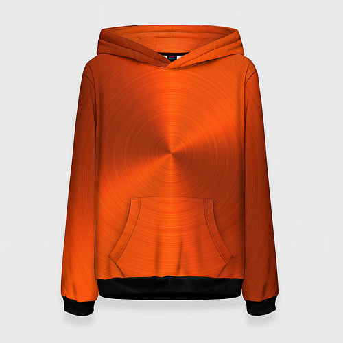 Женская толстовка Оранжевый волнообразный дисковый узор / 3D-Черный – фото 1