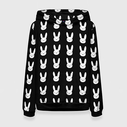 Женская толстовка Bunny pattern black / 3D-Черный – фото 1