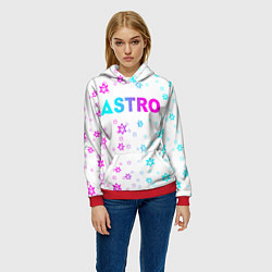 Толстовка-худи женская Neon Astro, цвет: 3D-красный — фото 2