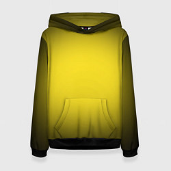 Толстовка-худи женская Желтый градиент, цвет: 3D-черный