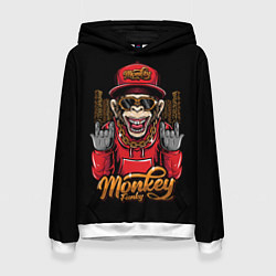 Толстовка-худи женская Monkey Funky, цвет: 3D-белый