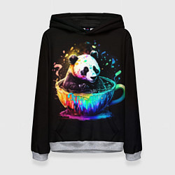 Толстовка-худи женская Панда в кружке, цвет: 3D-меланж