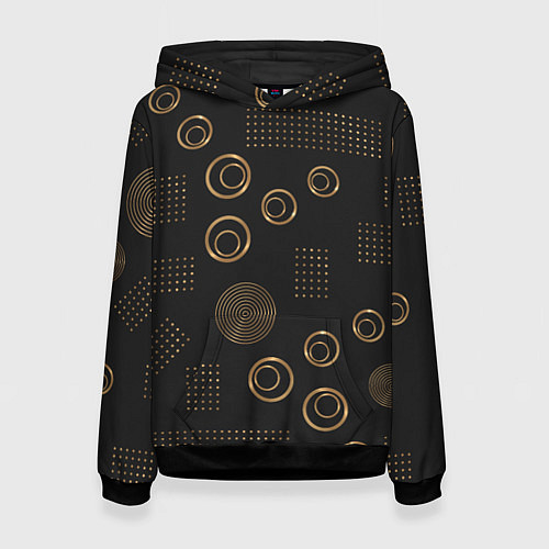 Женская толстовка Memphis Стильный узор из точек и кругов / 3D-Черный – фото 1