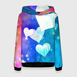 Толстовка-худи женская Dreamy Hearts Multicolor, цвет: 3D-черный