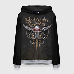 Толстовка-худи женская Логотип Baldurs Gate 3, цвет: 3D-меланж