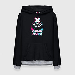 Толстовка-худи женская Надпись game over, цвет: 3D-меланж
