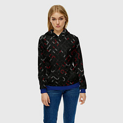 Толстовка-худи женская Текстурный узор, цвет: 3D-синий — фото 2