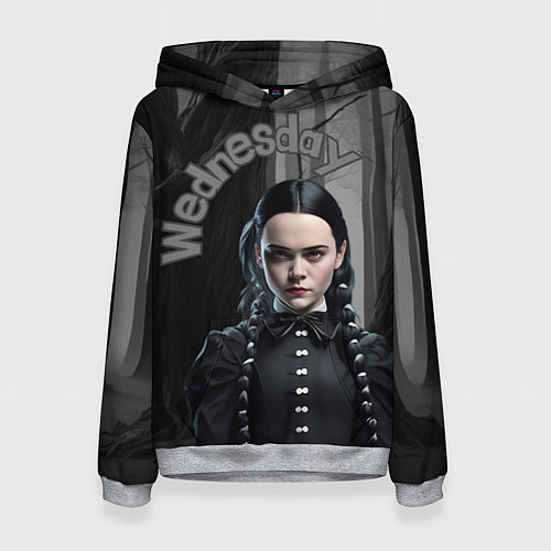 Женская толстовка Wednesday Addams в лесу / 3D-Меланж – фото 1