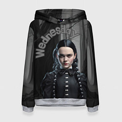 Толстовка-худи женская Wednesday Addams в лесу, цвет: 3D-меланж