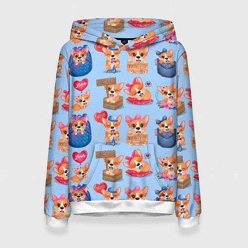 Женская толстовка Забавные щенки / 3D-Белый – фото 1