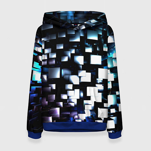 Женская толстовка Неоновые кубы абстракция / 3D-Синий – фото 1