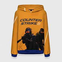 Толстовка-худи женская Counter Strike 2, цвет: 3D-синий