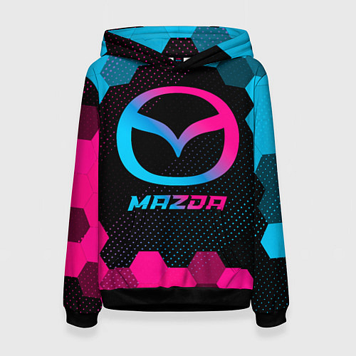 Женская толстовка Mazda - neon gradient / 3D-Черный – фото 1