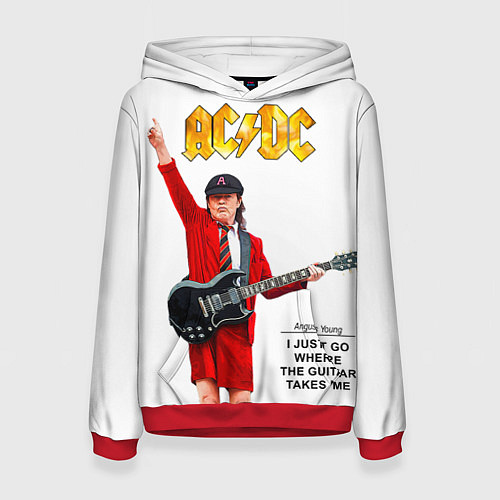 Женская толстовка Ангус Янг рок группа ACDC / 3D-Красный – фото 1