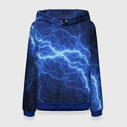 Толстовка-худи женская Разряд электричества, цвет: 3D-синий