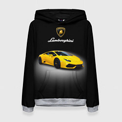 Толстовка-худи женская Спорткар Lamborghini Aventador, цвет: 3D-меланж