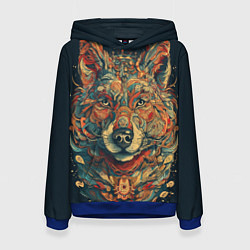 Женская толстовка Красивый волк в узорах