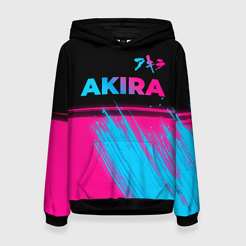 Женская толстовка Akira - neon gradient: символ сверху / 3D-Черный – фото 1