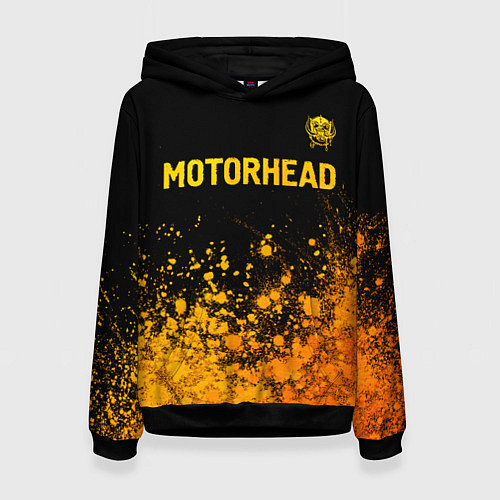 Женская толстовка Motorhead - gold gradient: символ сверху / 3D-Черный – фото 1