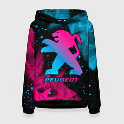 Толстовка-худи женская Peugeot - neon gradient, цвет: 3D-черный