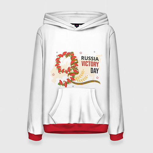 Женская толстовка 9 мая - russia victory day / 3D-Красный – фото 1