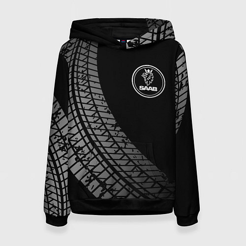 Женская толстовка Saab tire tracks / 3D-Черный – фото 1