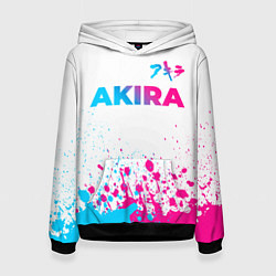 Женская толстовка Akira neon gradient style: символ сверху