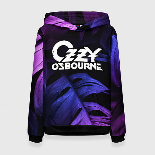 Женская толстовка Ozzy Osbourne neon monstera / 3D-Черный – фото 1