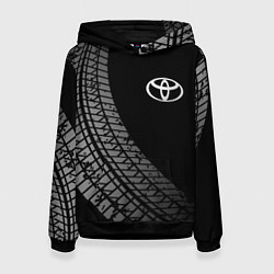 Толстовка-худи женская Toyota tire tracks, цвет: 3D-черный