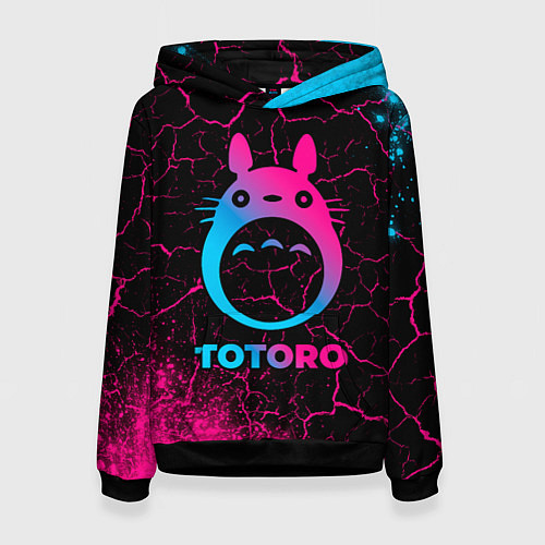 Женская толстовка Totoro - neon gradient / 3D-Черный – фото 1