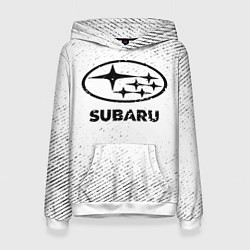 Женская толстовка Subaru с потертостями на светлом фоне