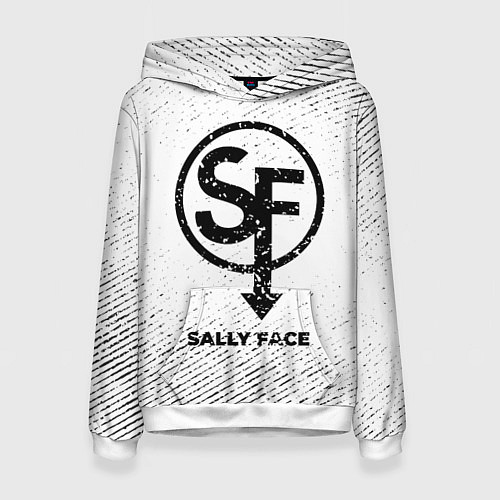 Женская толстовка Sally Face с потертостями на светлом фоне / 3D-Белый – фото 1