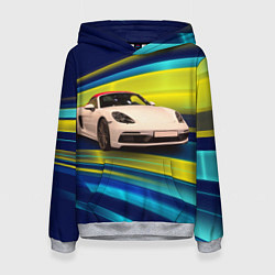 Женская толстовка Спорткар Porsche в движении