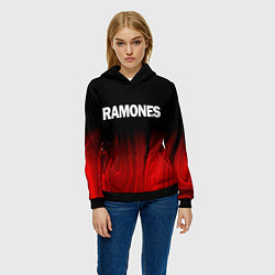 Толстовка-худи женская Ramones red plasma, цвет: 3D-черный — фото 2