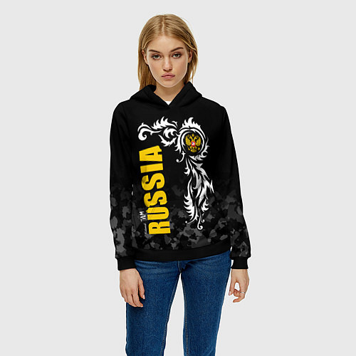 Женская толстовка Russia national team: национальная сборная / 3D-Черный – фото 3