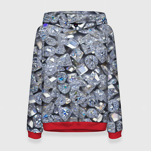 Женская толстовка Россыпь бриллиантов / 3D-Красный – фото 1
