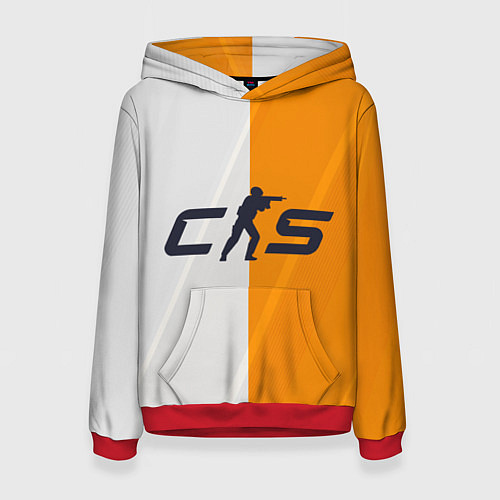 Женская толстовка Counter Strike 2 White Orange Stripes / 3D-Красный – фото 1