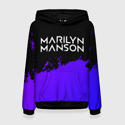 Толстовка-худи женская Marilyn Manson purple grunge, цвет: 3D-черный