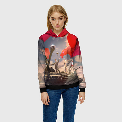 Женская толстовка Победа! 9 Мая / 3D-Черный – фото 3